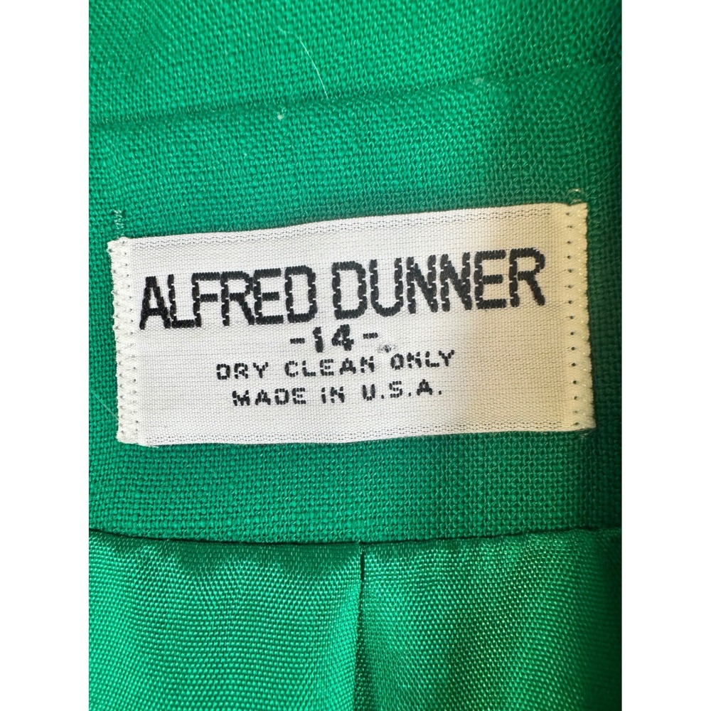 Vintage Alfred Dunner Green Blazer Women Size 14 Gold Button 80s 90s Jacket - Picture 2 of 9